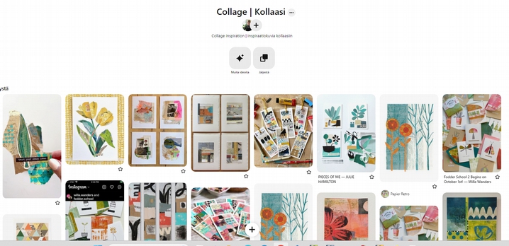 Pinterest-tilini kollaasitaulu